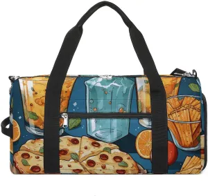 Gym Bag Movie Night Party Food Decorative Duffel Bag for Men Women Overnight Bag with Shoe Compartment Workout Bags