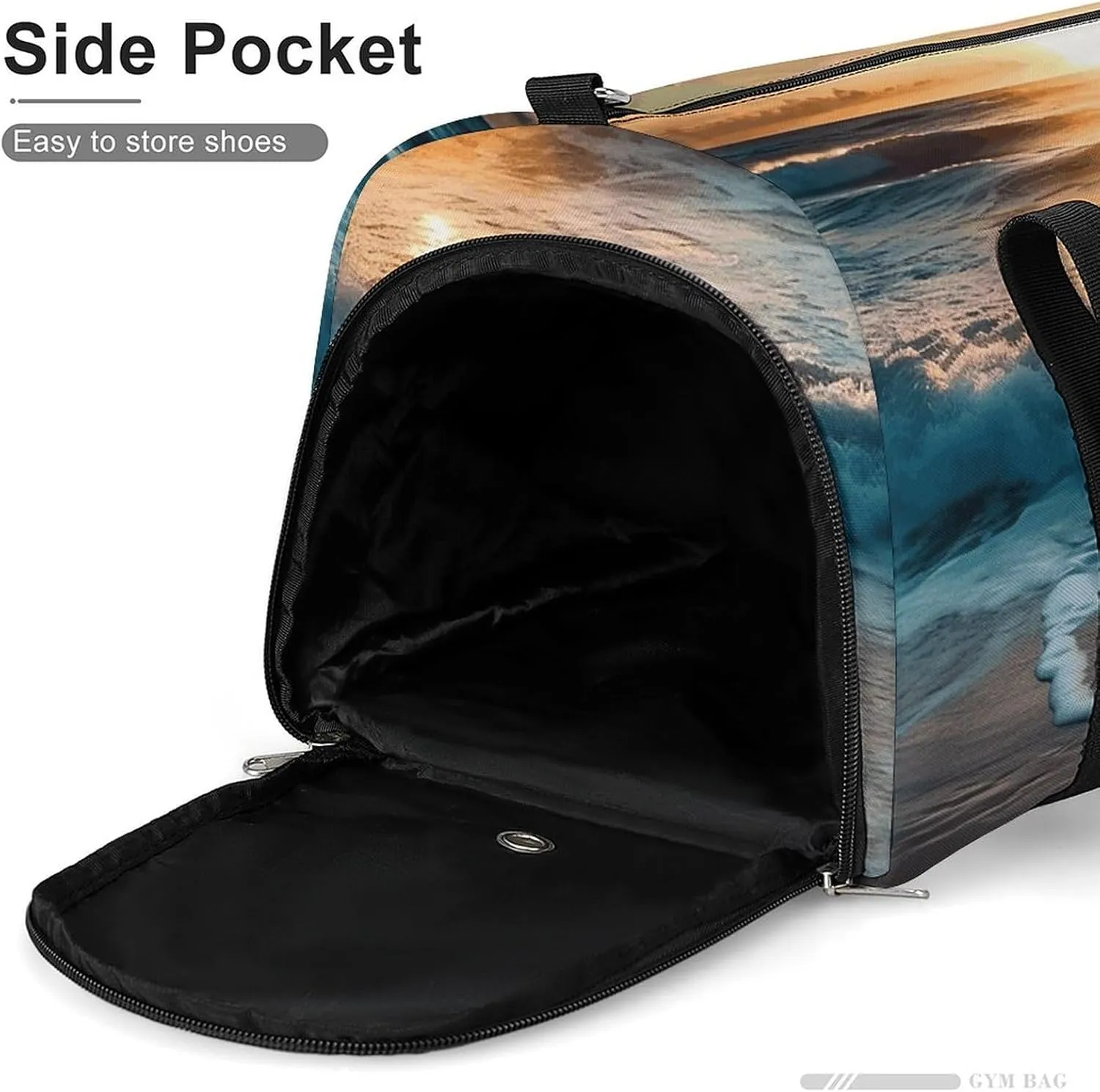 Gym Bag Ocean Sunrise Duffel Bag for Men Women Overnight Bag with Shoe Compartment Workout Bags