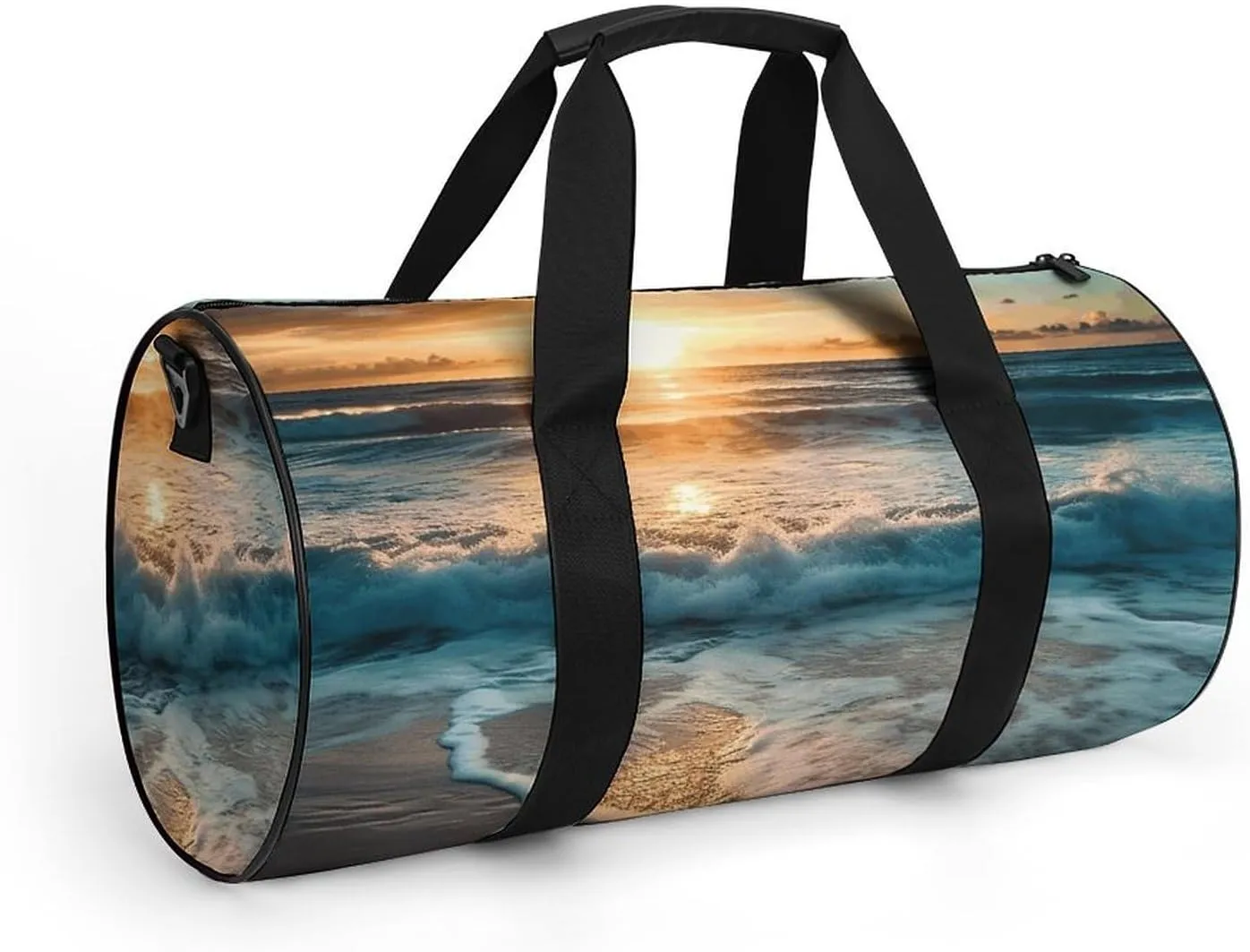 Gym Bag Ocean Sunrise Duffel Bag for Men Women Overnight Bag with Shoe Compartment Workout Bags