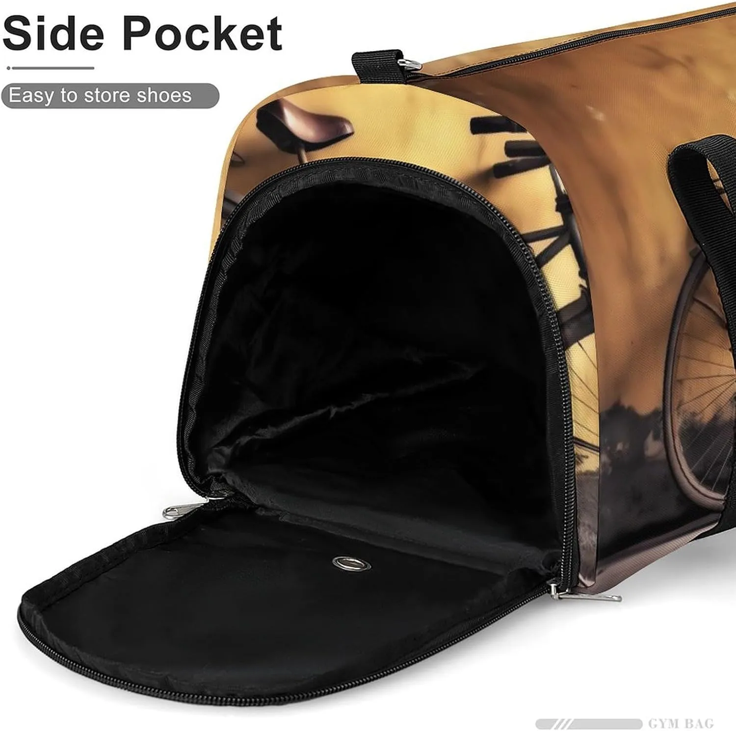 Gym Bag Old Bicycle Duffel Bag for Men Women Overnight Bag with Shoe Compartment Workout Bags