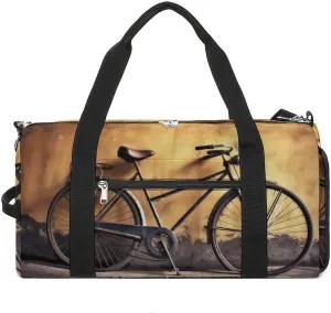 Gym Bag Old Bicycle Duffel Bag for Men Women Overnight Bag with Shoe Compartment Workout Bags
