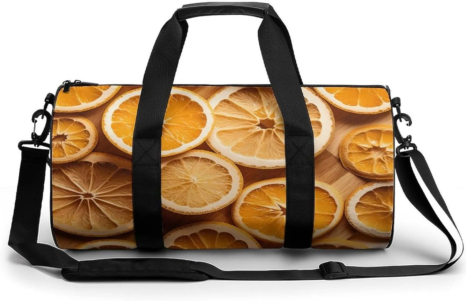 Gym Bag Orange Slices Duffel Bag for Men Women Overnight Bag with Shoe Compartment Workout Bags