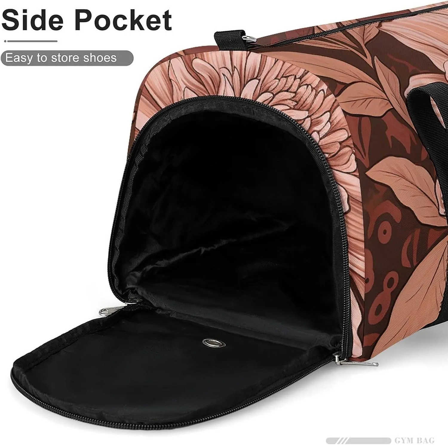 Gym Bag Peach And Brown Duffel Bag for Men Women Overnight Bag with Shoe Compartment Workout Bags