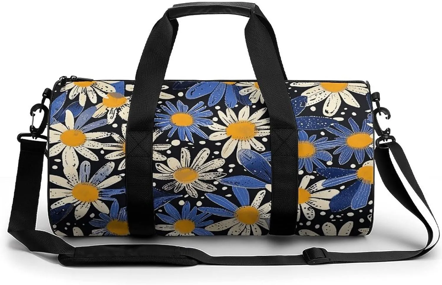 Gym Bag Pictures with Daisies Duffel Bag for Men Women Overnight Bag with Shoe Compartment Workout Bags