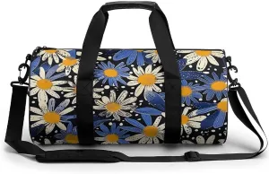 Gym Bag Pictures with Daisies Duffel Bag for Men Women Overnight Bag with Shoe Compartment Workout Bags