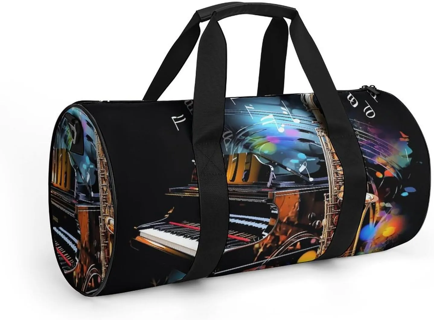 Gym Bag Saxophone And Piano Duffel Bag for Men Women Overnight Bag with Shoe Compartment Workout Bags