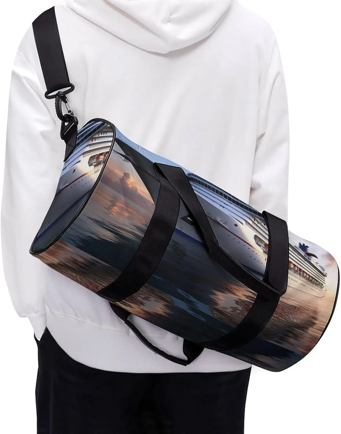 Gym Bag Sea Ship Duffel Bag for Men Women Overnight Bag with Shoe Compartment Workout Bags
