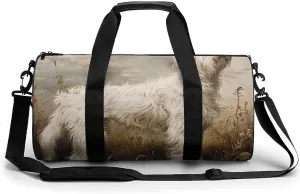 Gym Bag Standing in The Field Duffel Bag for Men Women Overnight Bag with Shoe Compartment Workout Bags
