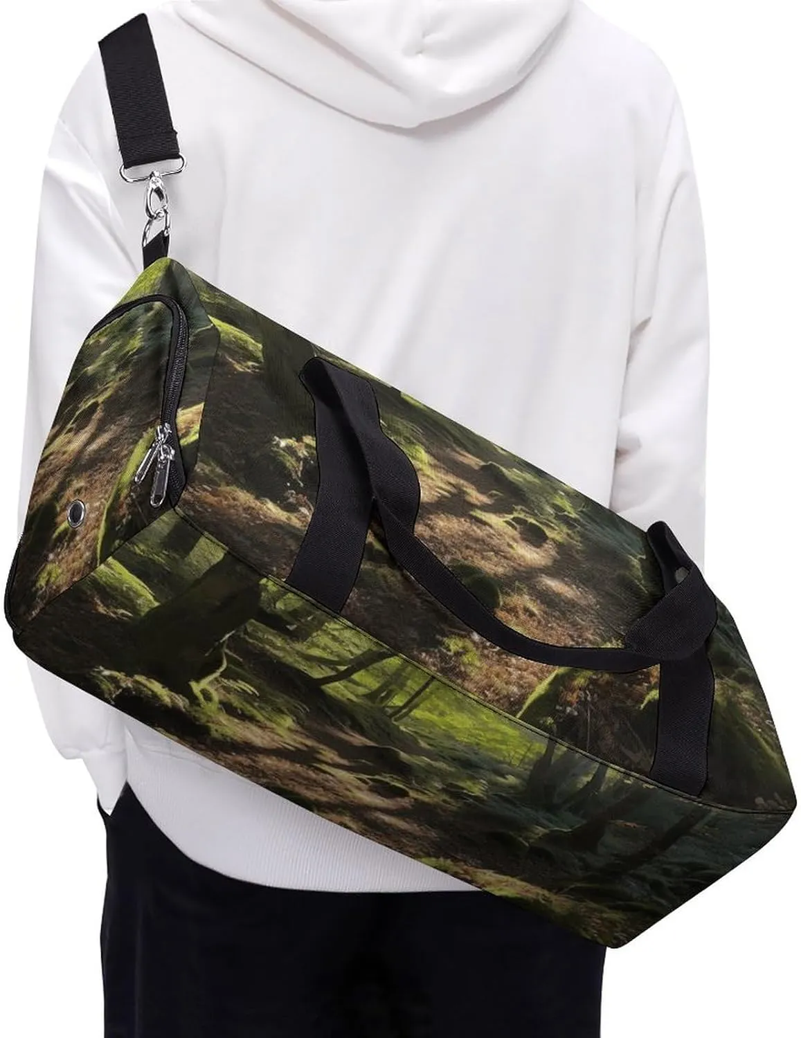 Gym Bag Sunshine in The Woods Duffel Bag for Men Women Overnight Bag with Shoe Compartment Workout Bags