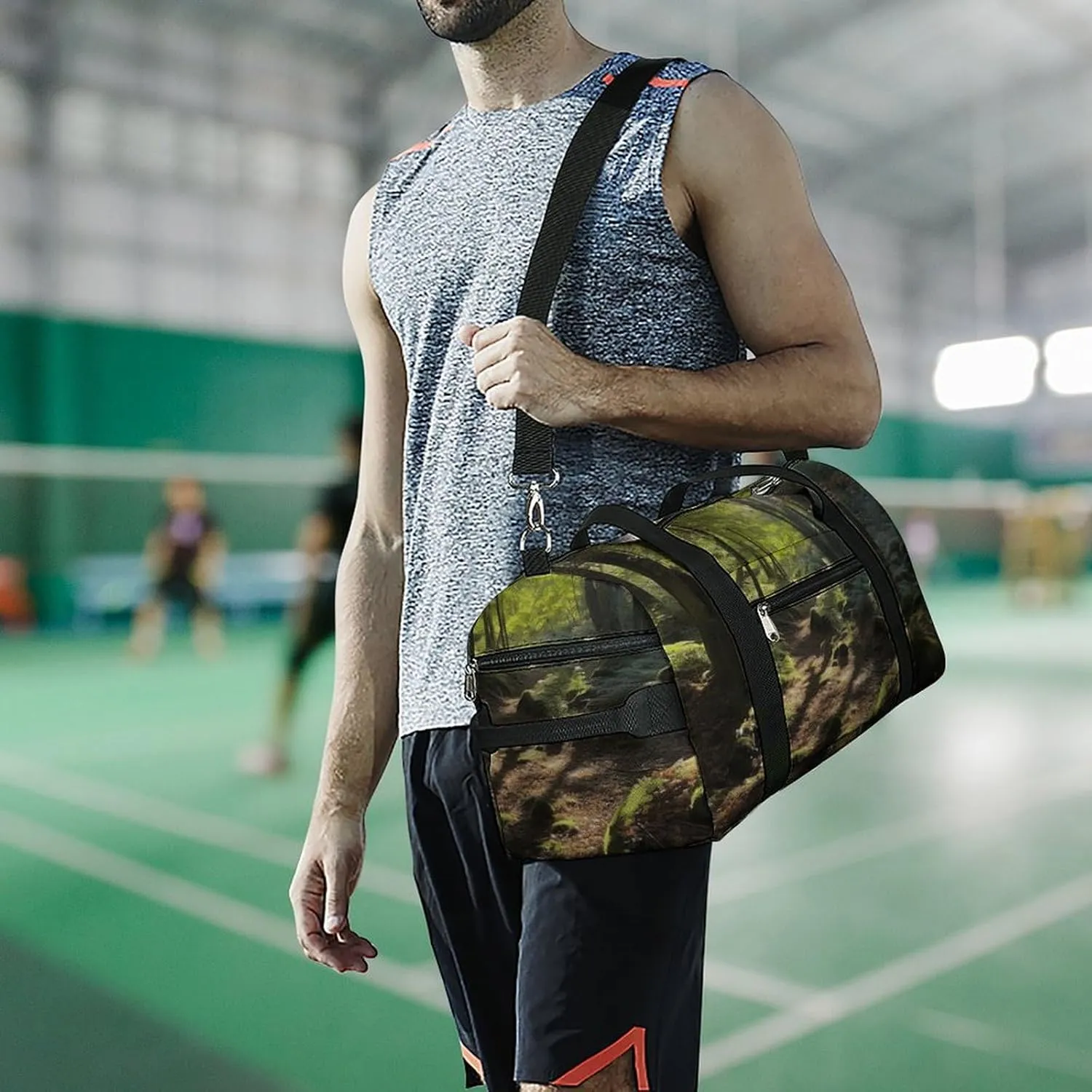 Gym Bag Sunshine in The Woods Duffel Bag for Men Women Overnight Bag with Shoe Compartment Workout Bags