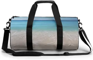 Gym Bags for Men Women Beach Clear Sea Sand Duffle Bag Travel Overnight Bag with Shoe Compartment Tote Bags