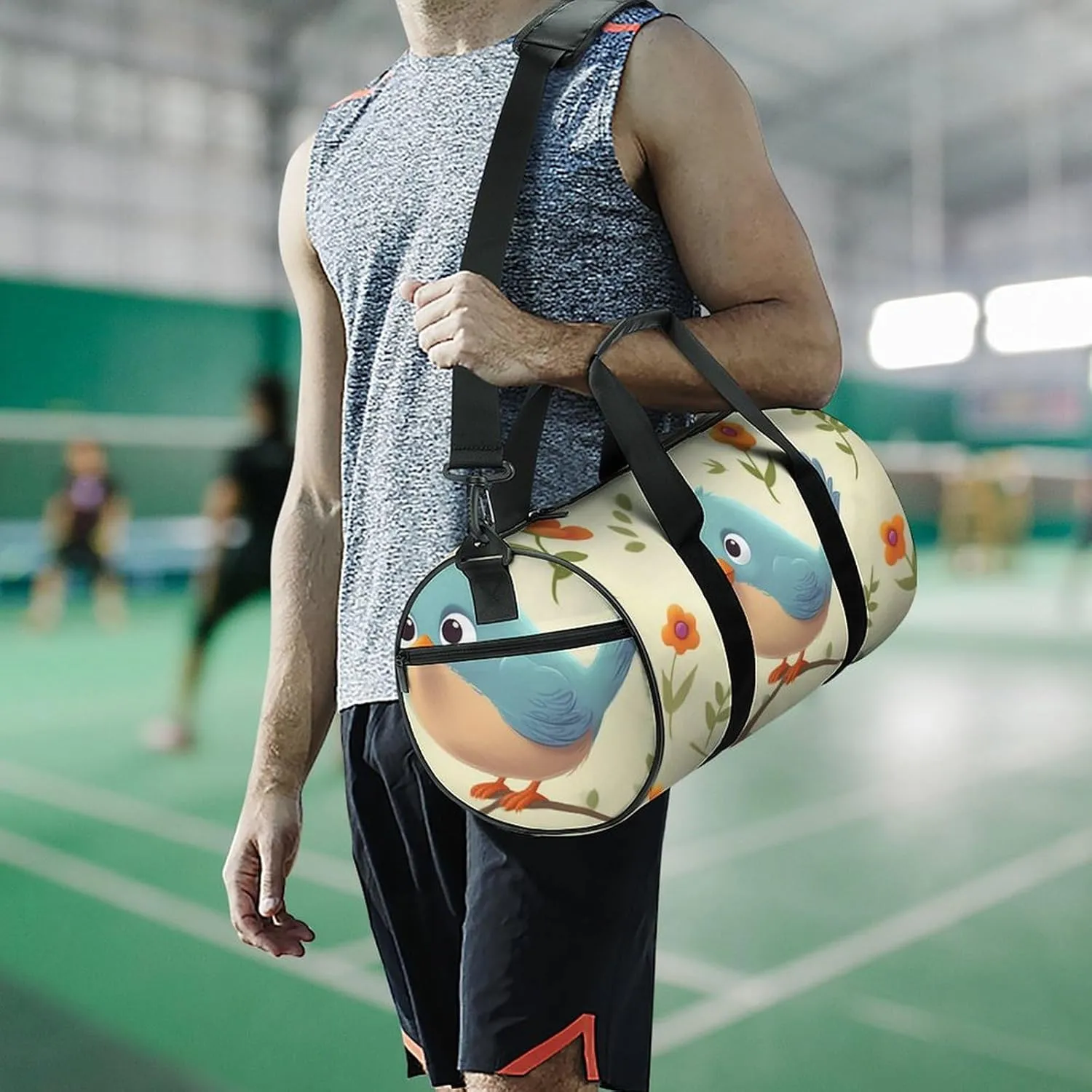 Gym Bags for Men Women Cute Bird Duffle Bag Travel Overnight Bag with Shoe Compartment Tote Bags