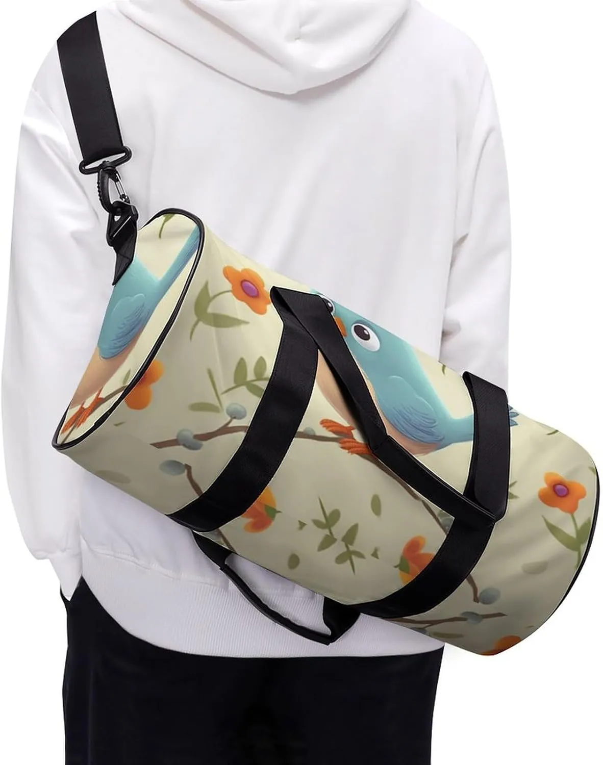 Gym Bags for Men Women Cute Bird Duffle Bag Travel Overnight Bag with Shoe Compartment Tote Bags