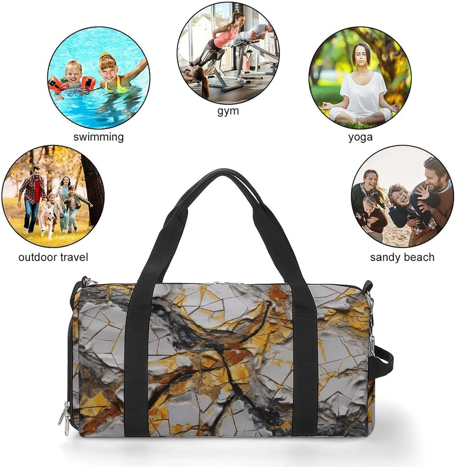 Gym Bags for Men Women Different Paintings Duffle Bag Travel Overnight Bag with Shoe Compartment Tote Bags