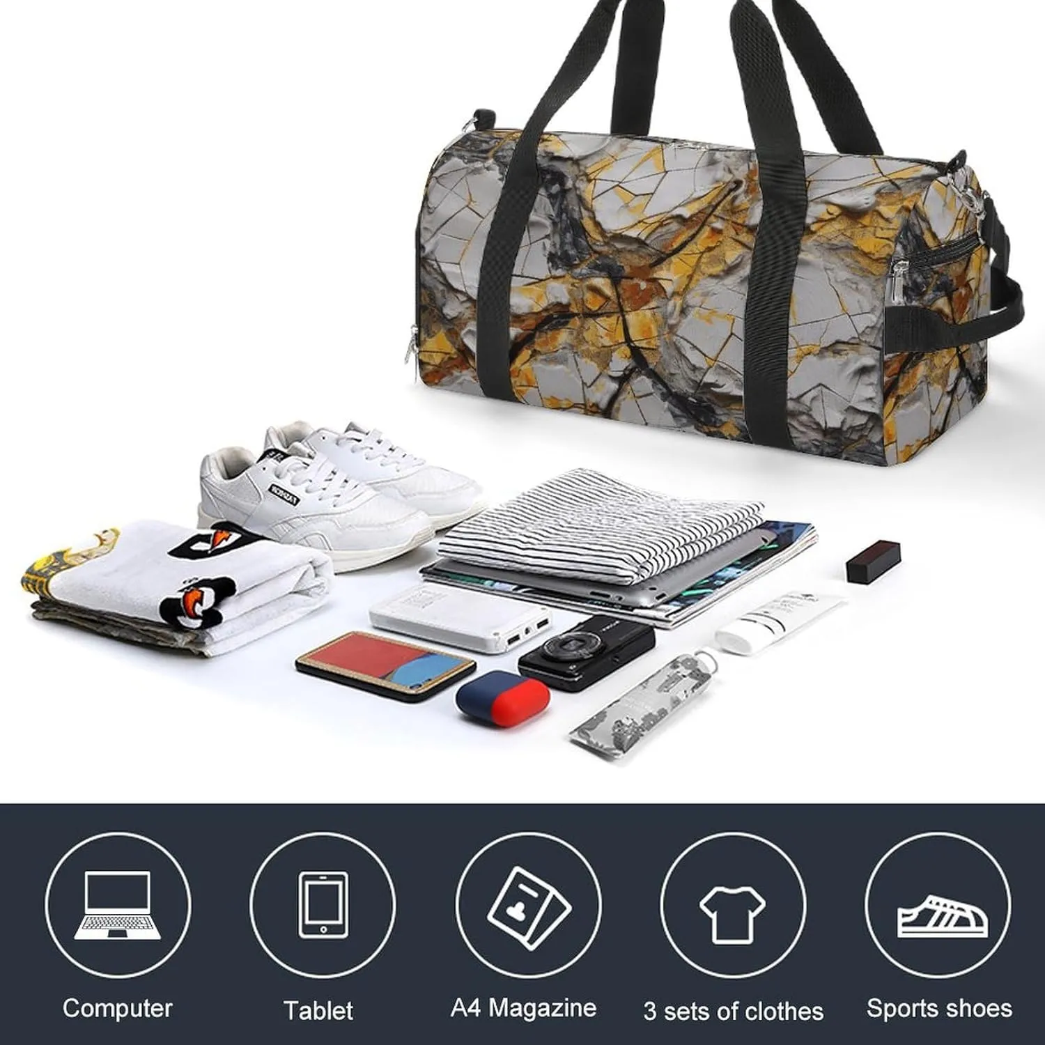 Gym Bags for Men Women Different Paintings Duffle Bag Travel Overnight Bag with Shoe Compartment Tote Bags