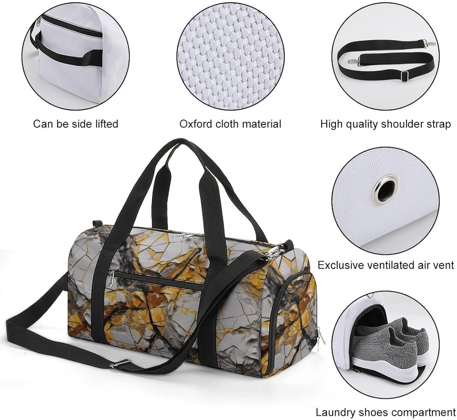 Gym Bags for Men Women Different Paintings Duffle Bag Travel Overnight Bag with Shoe Compartment Tote Bags