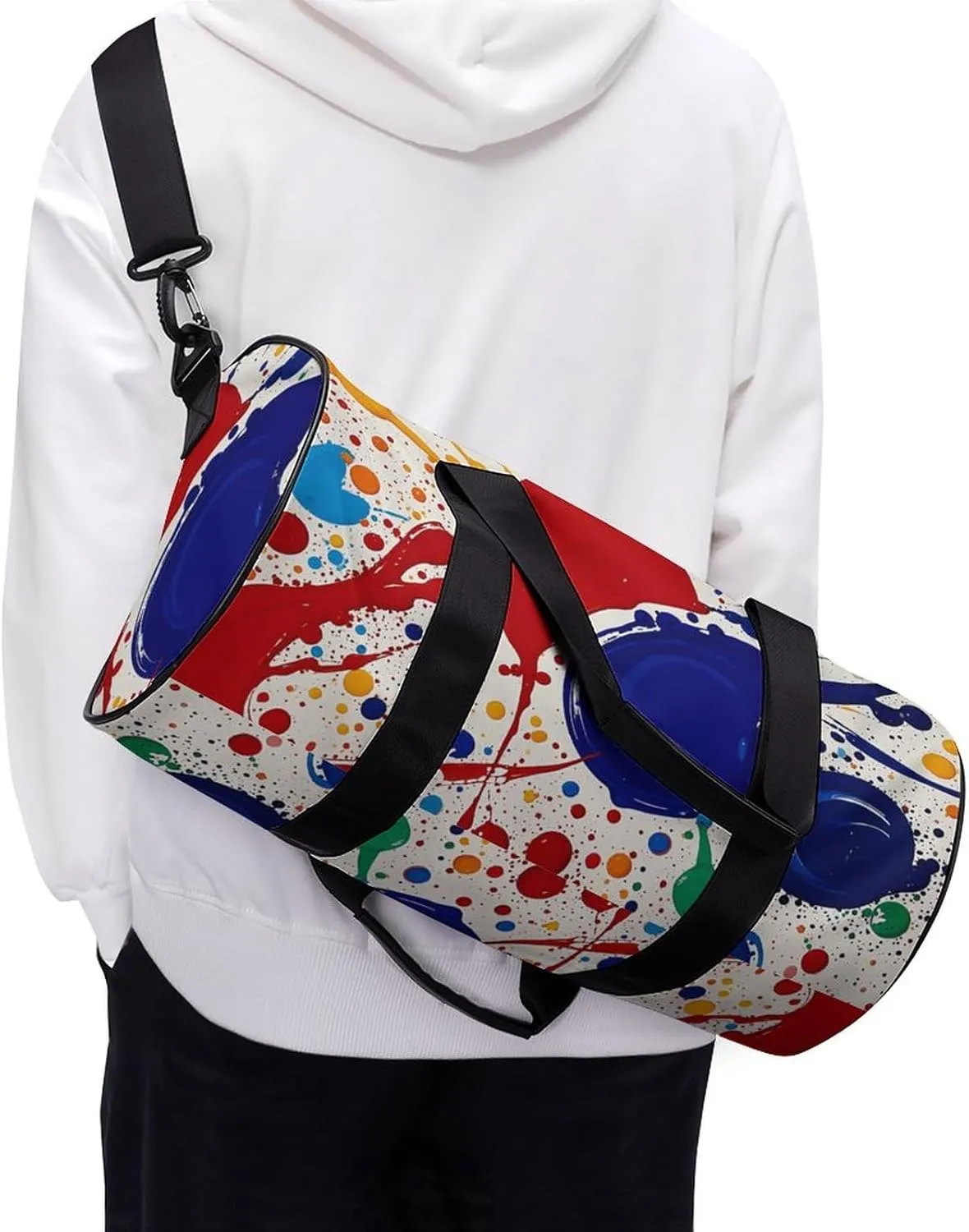 Gym Bags Small Abstract Paint Splashes Duffel Bag Overnight Bag with Shoe Compartment Carryon Bag for Men Women