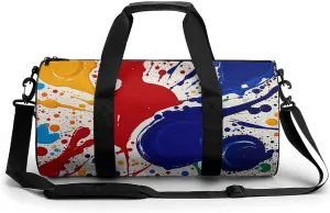 Gym Bags Small Abstract Paint Splashes Duffel Bag Overnight Bag with Shoe Compartment Carryon Bag for Men Women