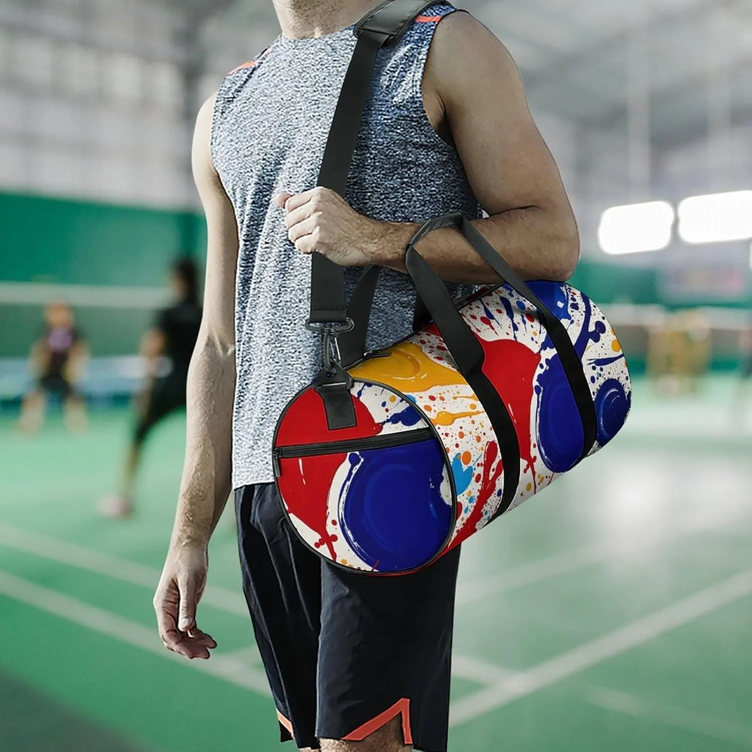 Gym Bags Small Abstract Paint Splashes Duffel Bag Overnight Bag with Shoe Compartment Carryon Bag for Men Women