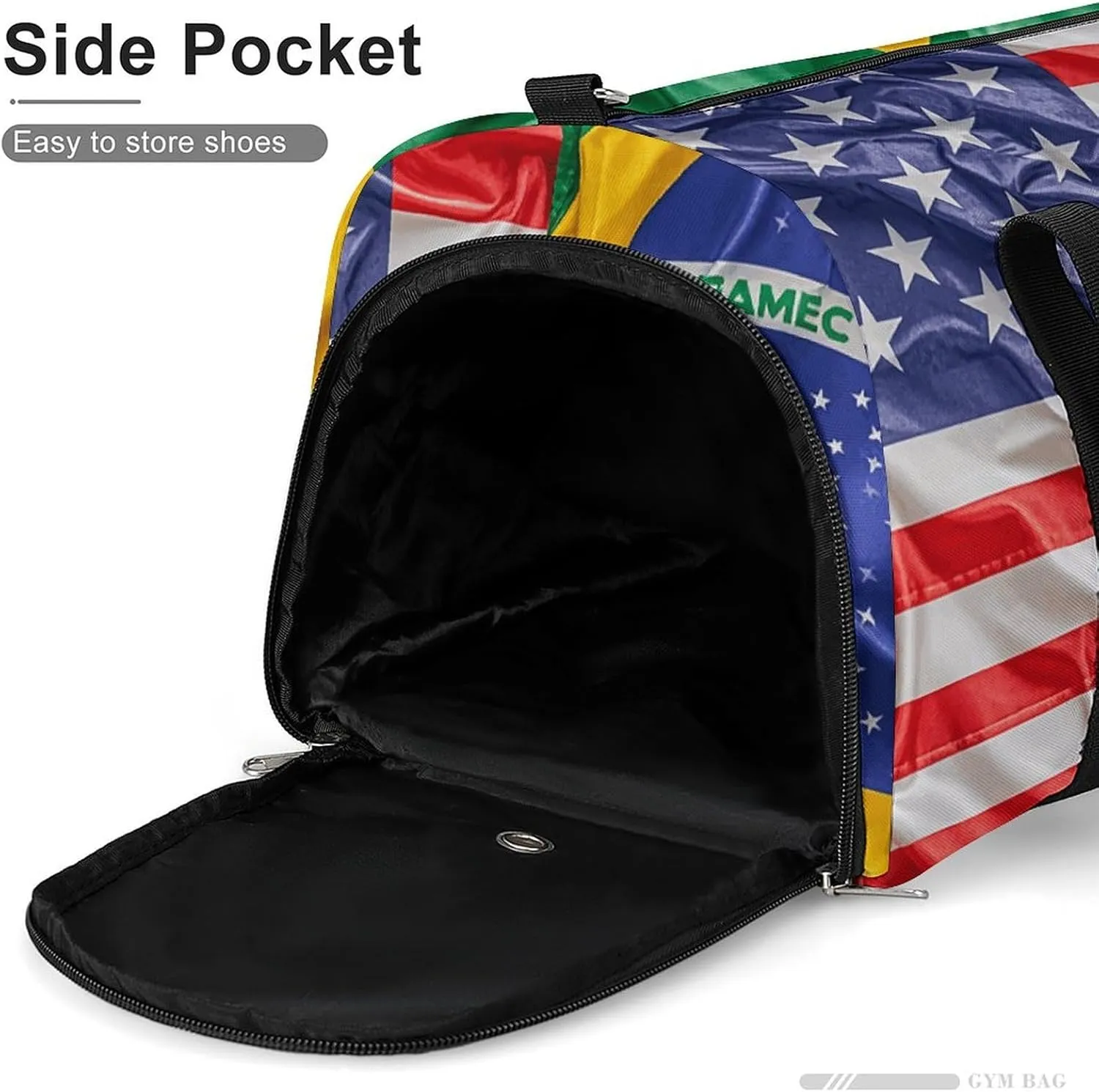 Gym Bags Small American And Brazilian Flags Duffel Bag Overnight Bag with Shoe Compartment Carryon Bag for Men Women