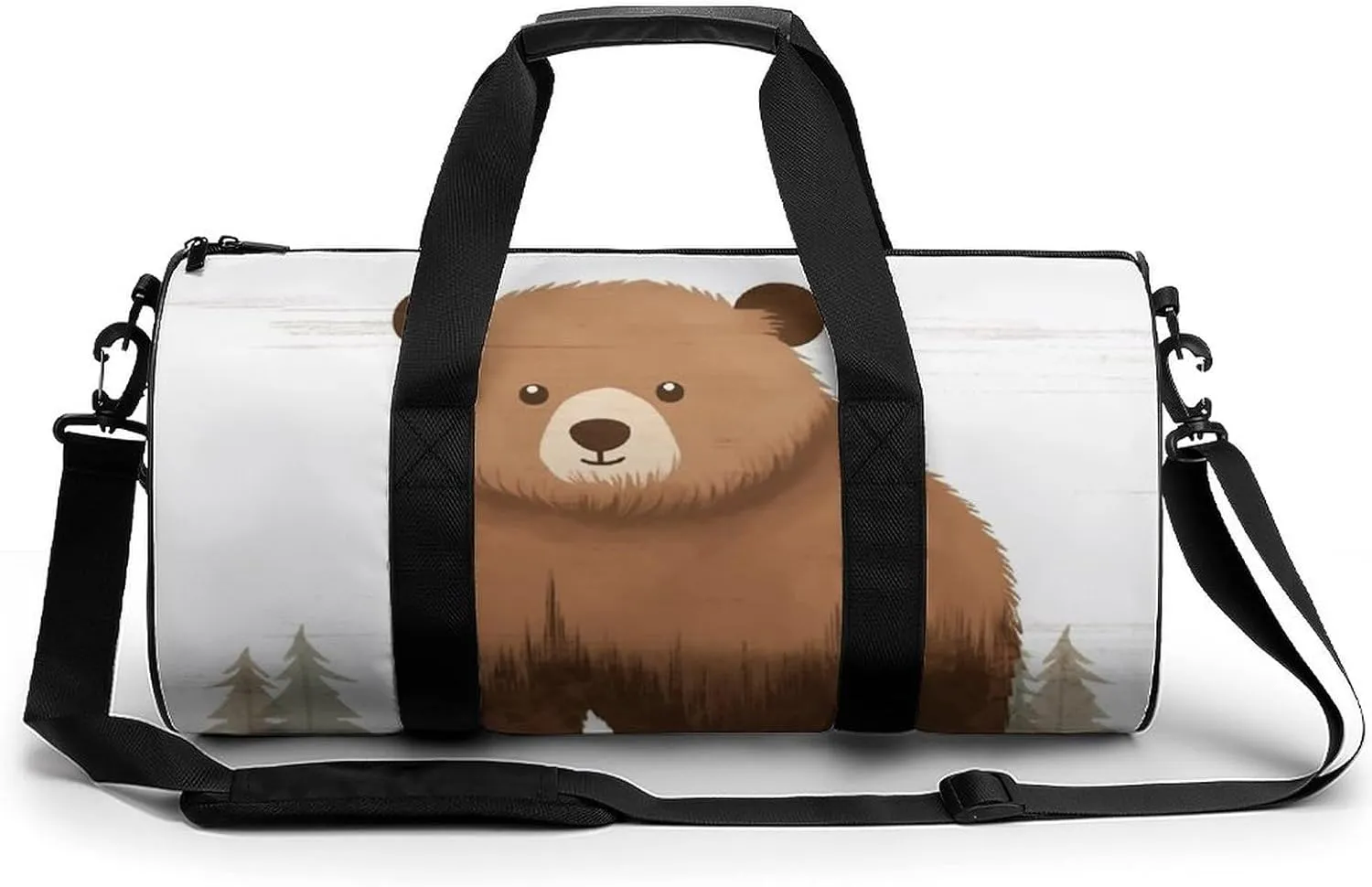Gym Bags Small Animal Bear Duffel Bag Overnight Bag with Shoe Compartment Carryon Bag for Men Women