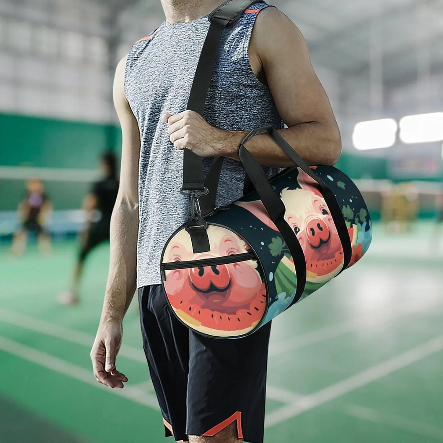 Gym Bags Small Animal Laughter Duffel Bag Overnight Bag with Shoe Compartment Carryon Bag for Men Women