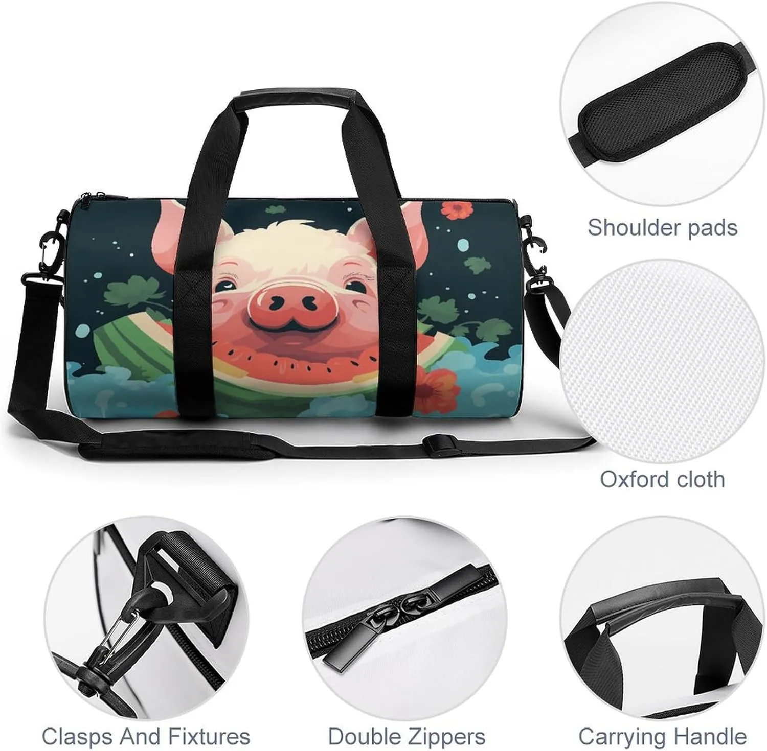Gym Bags Small Animal Laughter Duffel Bag Overnight Bag with Shoe Compartment Carryon Bag for Men Women