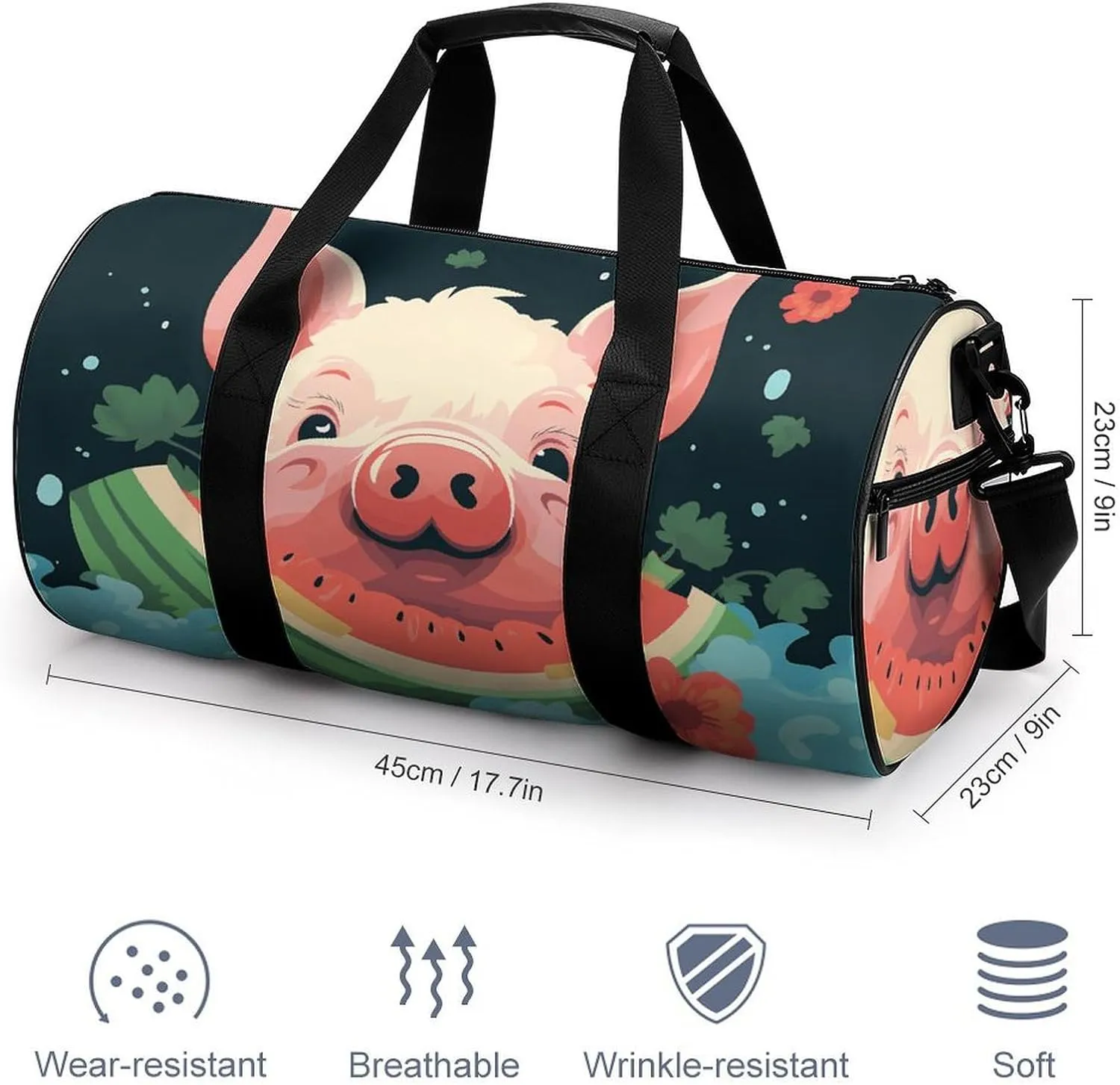 Gym Bags Small Animal Laughter Duffel Bag Overnight Bag with Shoe Compartment Carryon Bag for Men Women