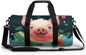 Gym Bags Small Animal Laughter Duffel Bag Overnight Bag with Shoe Compartment Carryon Bag for Men Women