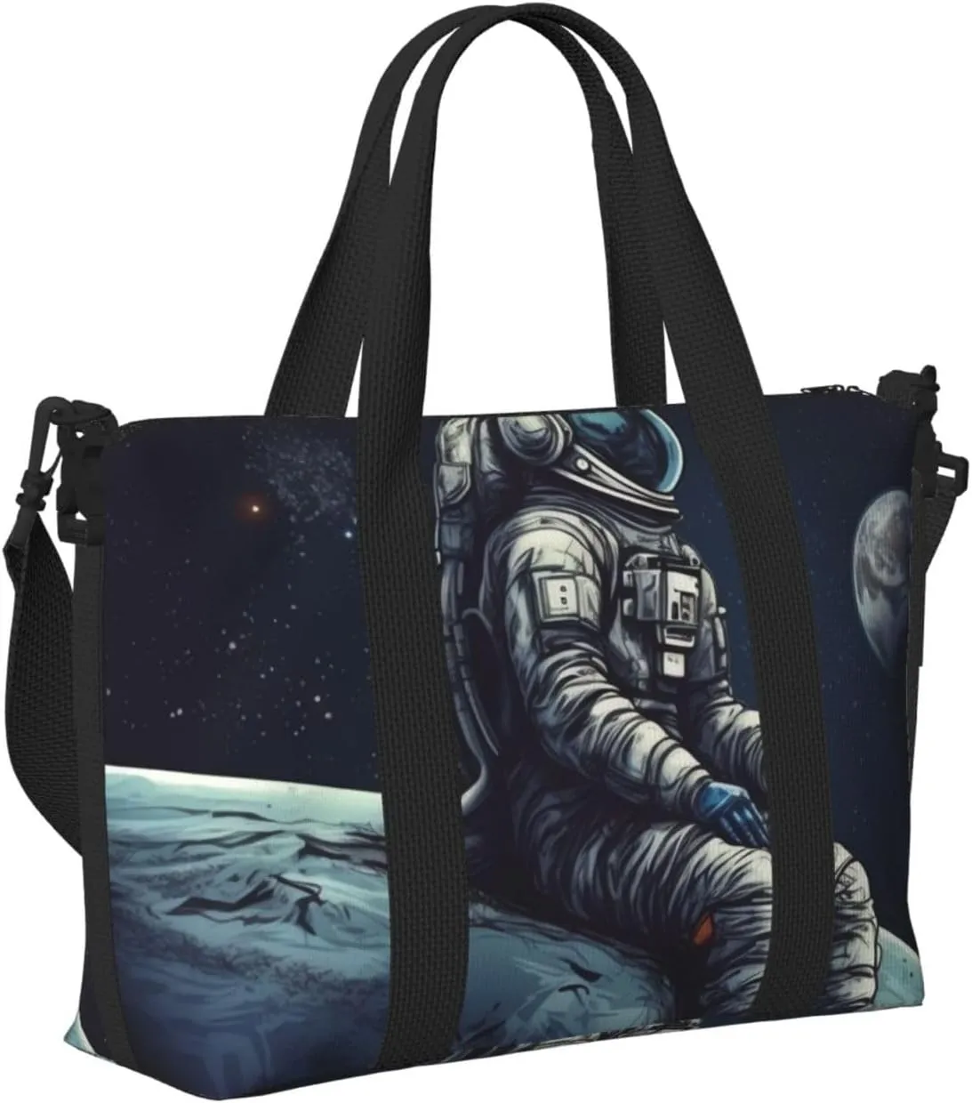 Gym Bags Small Astronaut space Duffel Bag Overnight Bag with Shoe Compartment Carryon Bag for Men Women