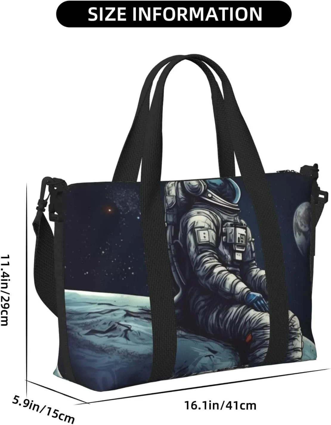 Gym Bags Small Astronaut space Duffel Bag Overnight Bag with Shoe Compartment Carryon Bag for Men Women