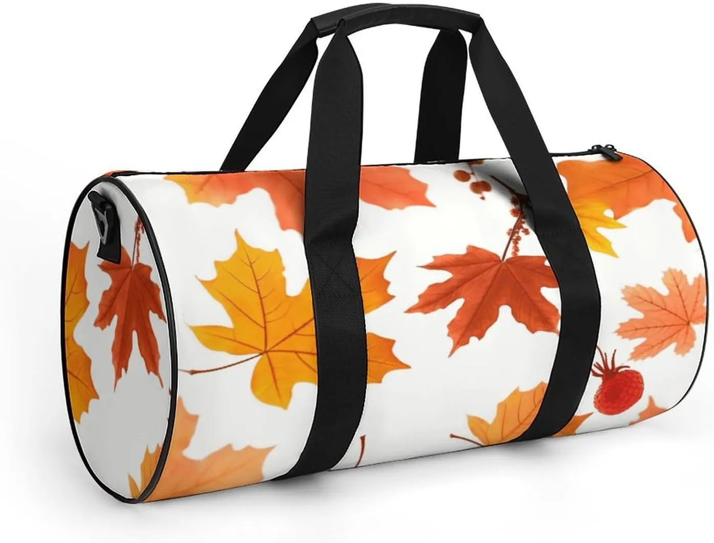 Gym Bags Small Autumn Maple Leaves Duffel Bag Overnight Bag with Shoe Compartment Carryon Bag for Men Women