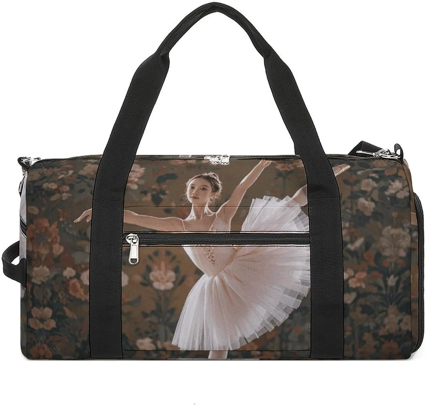 Gym Bags Small Ballerina Dance Duffel Bag Overnight Bag with Shoe Compartment Carryon Bag for Men Women
