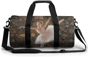 Gym Bags Small Ballerina Dance Duffel Bag Overnight Bag with Shoe Compartment Carryon Bag for Men Women