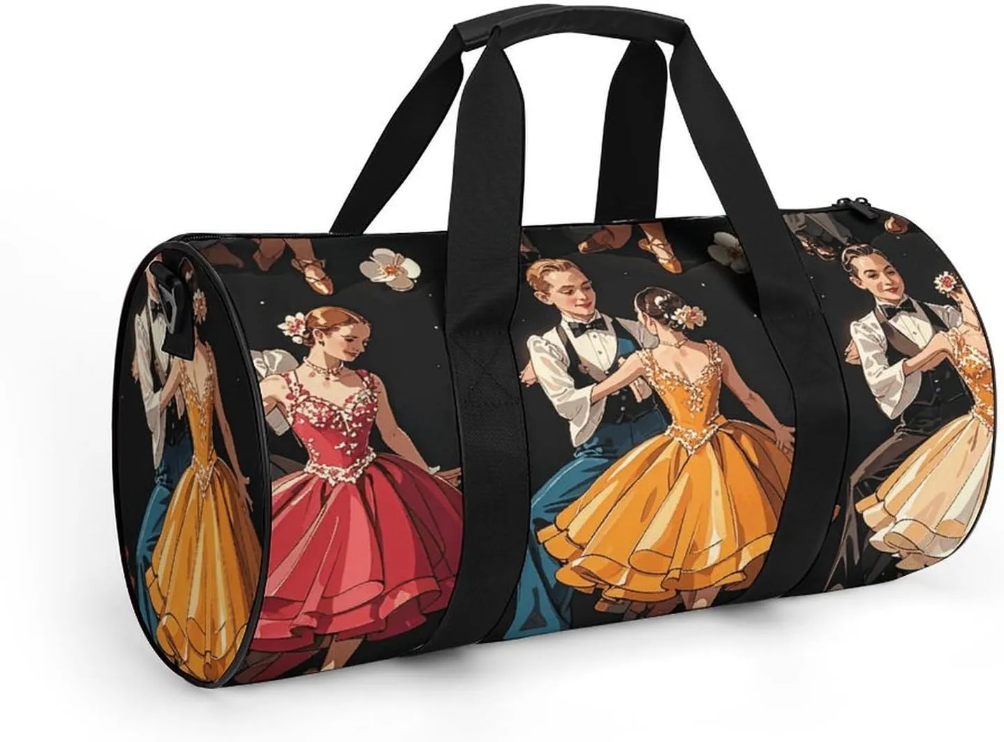 Gym Bags Small Ballroom Dance Small Pattern Duffel Bag Overnight Bag with Shoe Compartment Carryon Bag for Men Women