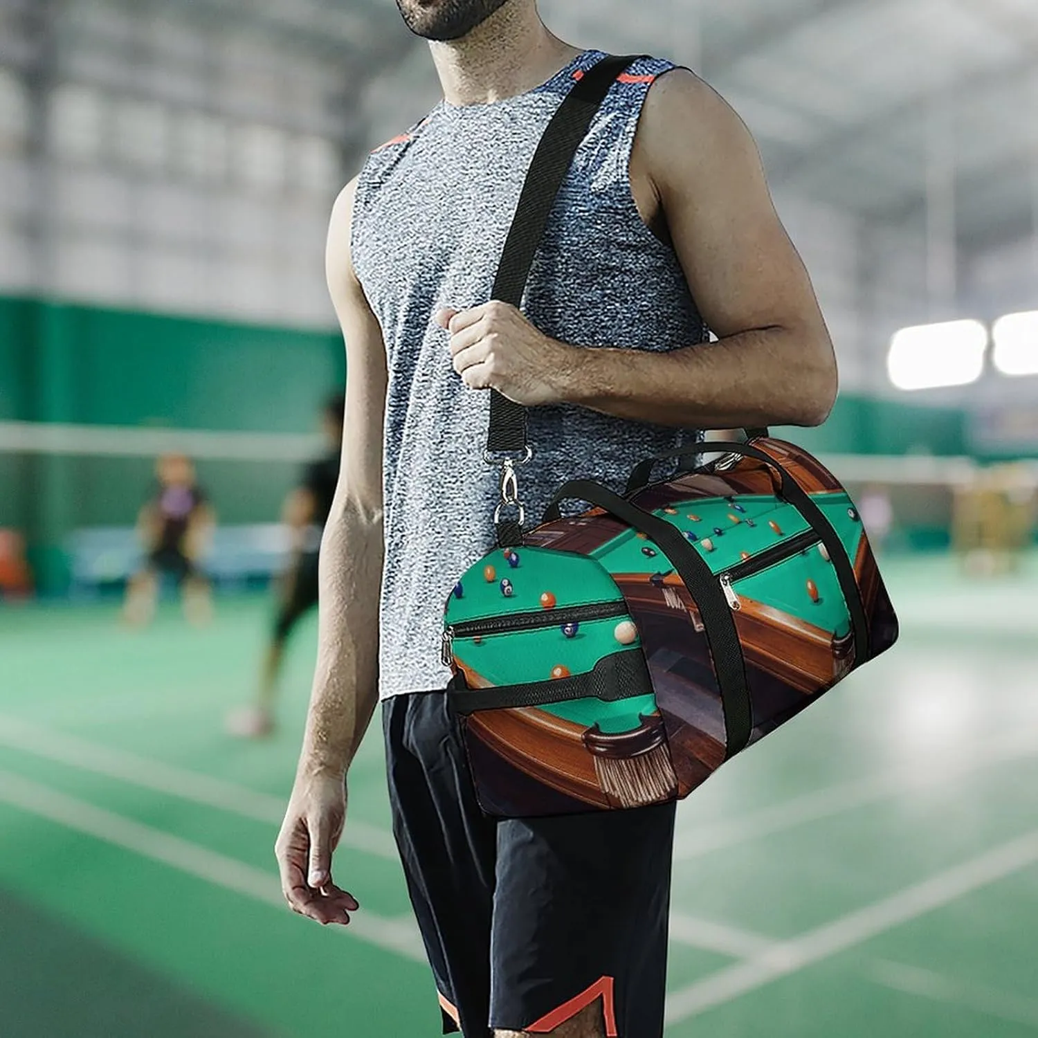 Gym Bags Small Billiard Duffel Bag Overnight Bag with Shoe Compartment Carryon Bag for Men Women