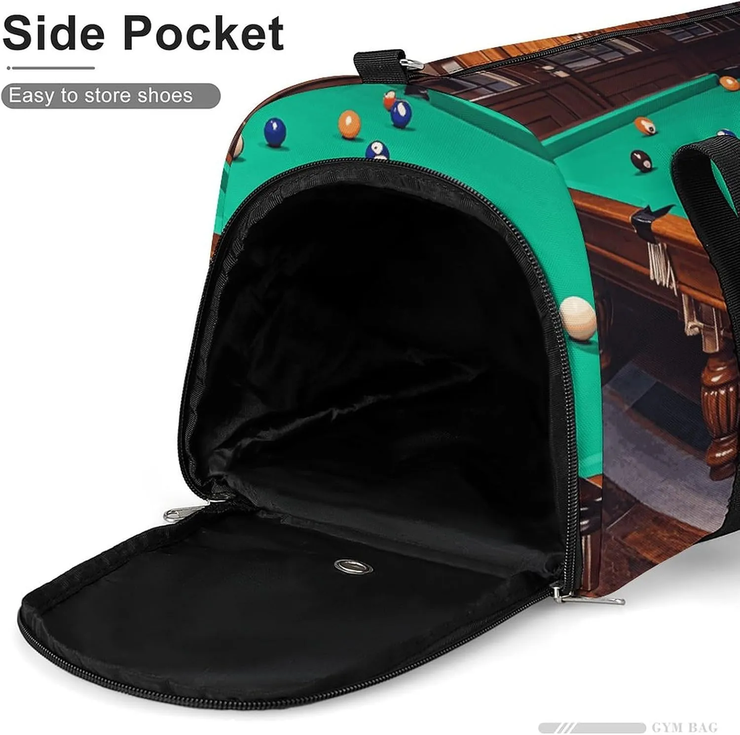 Gym Bags Small Billiard Duffel Bag Overnight Bag with Shoe Compartment Carryon Bag for Men Women