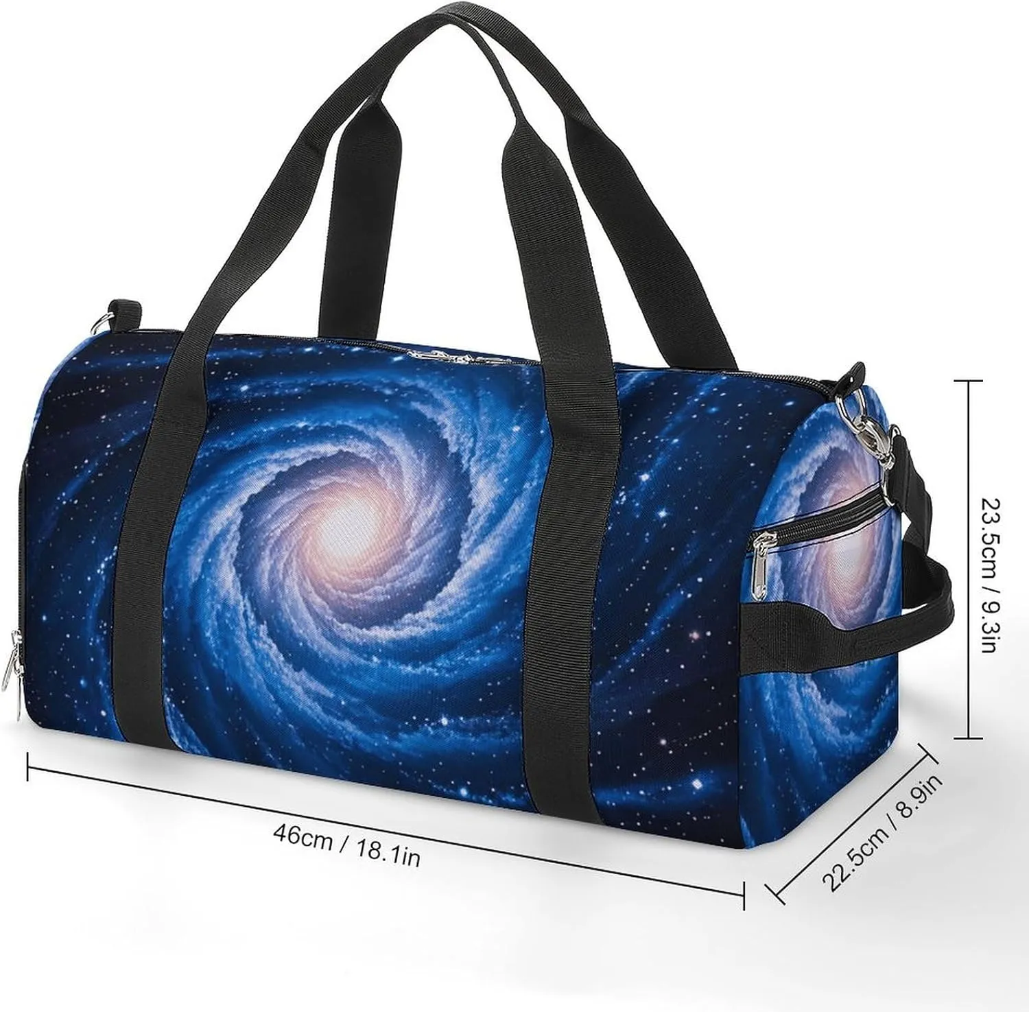 Gym Bags Small Blue Galaxy Duffel Bag Overnight Bag with Shoe Compartment Carryon Bag for Men Women
