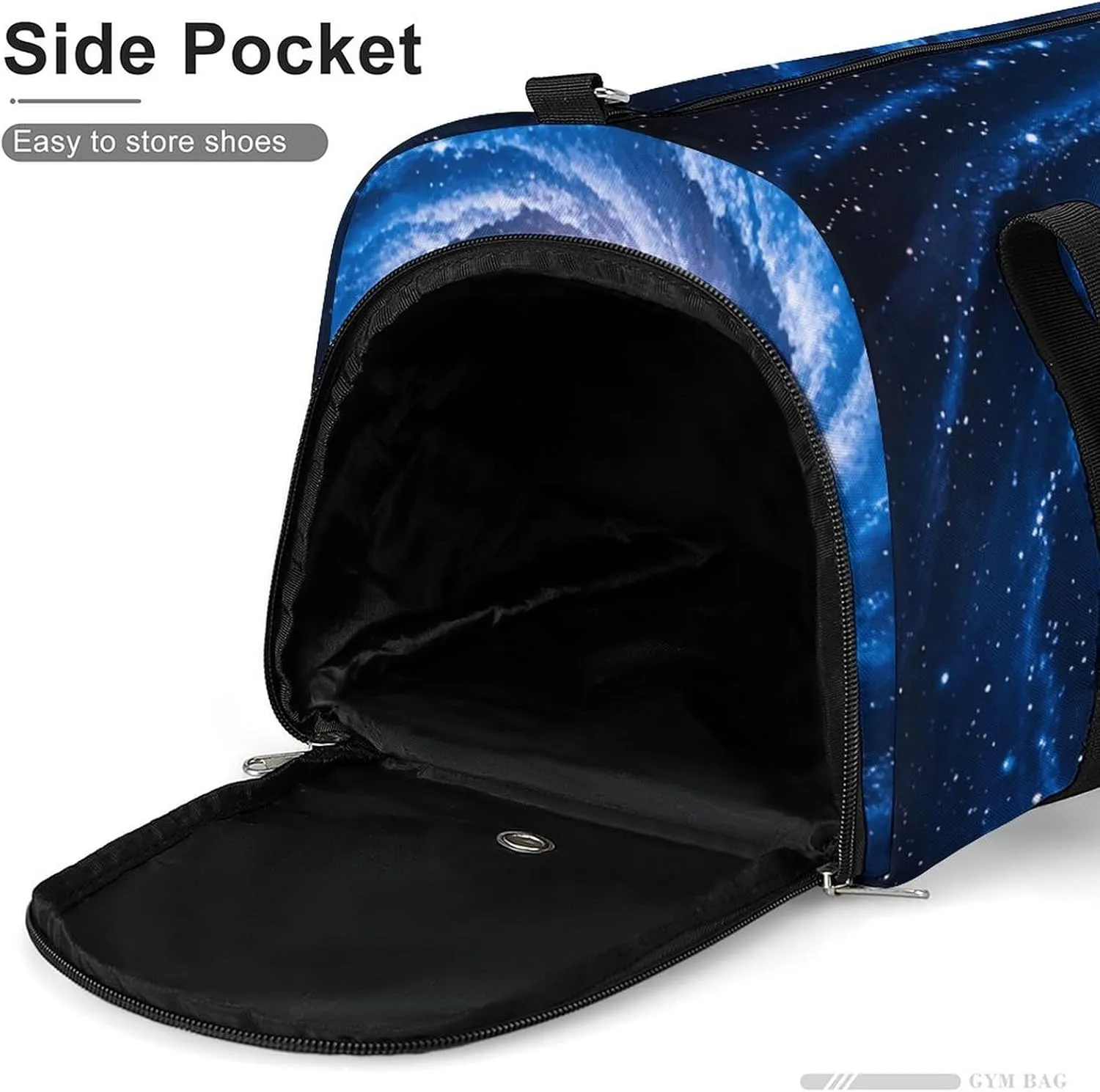 Gym Bags Small Blue Galaxy Duffel Bag Overnight Bag with Shoe Compartment Carryon Bag for Men Women