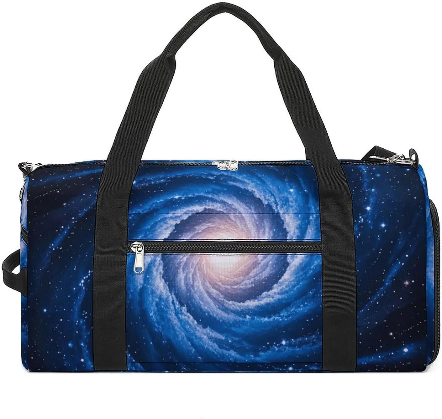 Gym Bags Small Blue Galaxy Duffel Bag Overnight Bag with Shoe Compartment Carryon Bag for Men Women