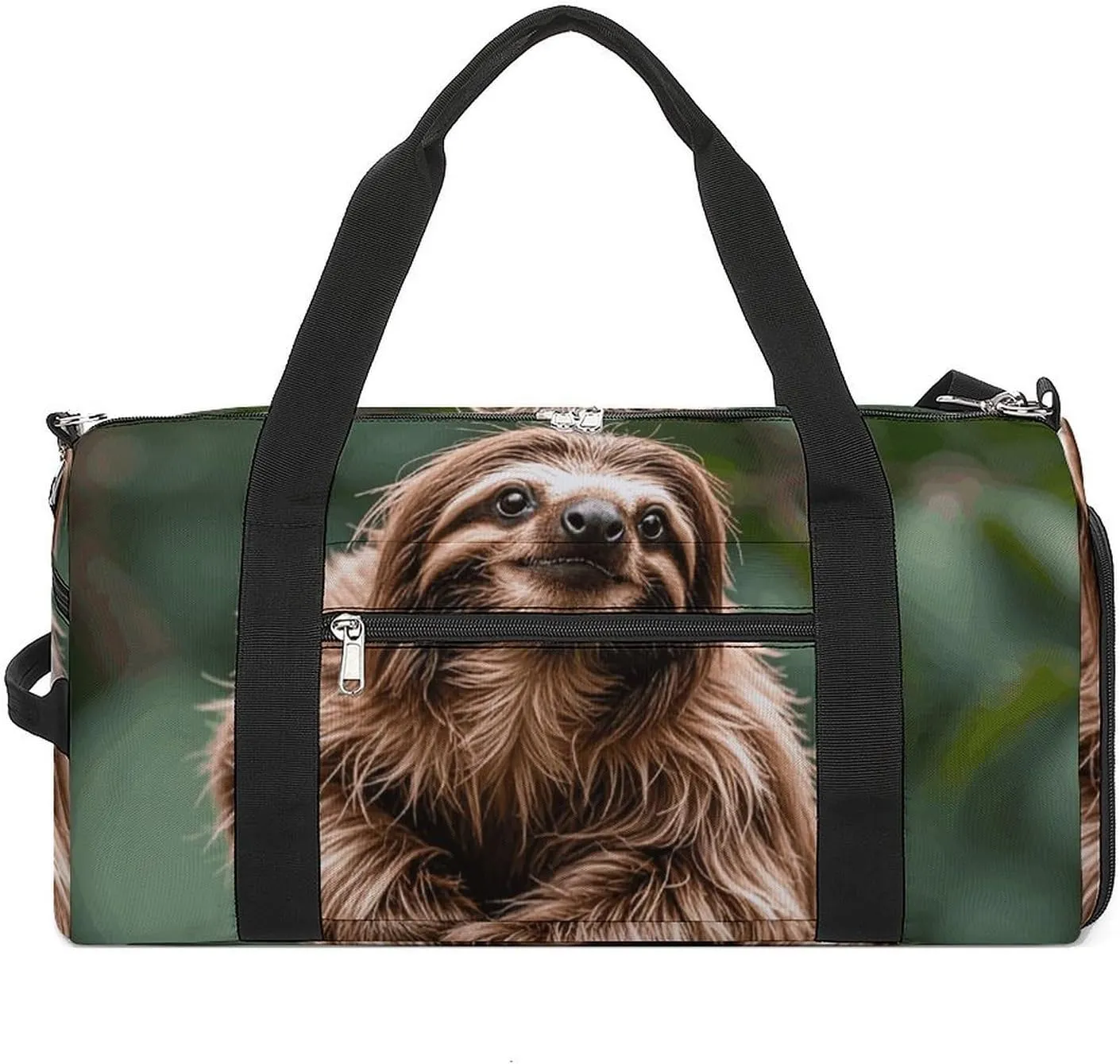 Gym Bags Small Brown Sloth Duffel Bag Overnight Bag with Shoe Compartment Carryon Bag for Men Women