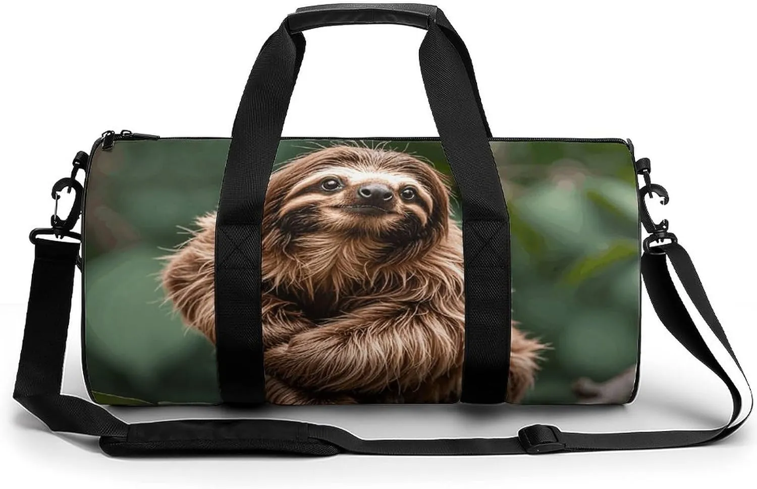 Gym Bags Small Brown Sloth Duffel Bag Overnight Bag with Shoe Compartment Carryon Bag for Men Women