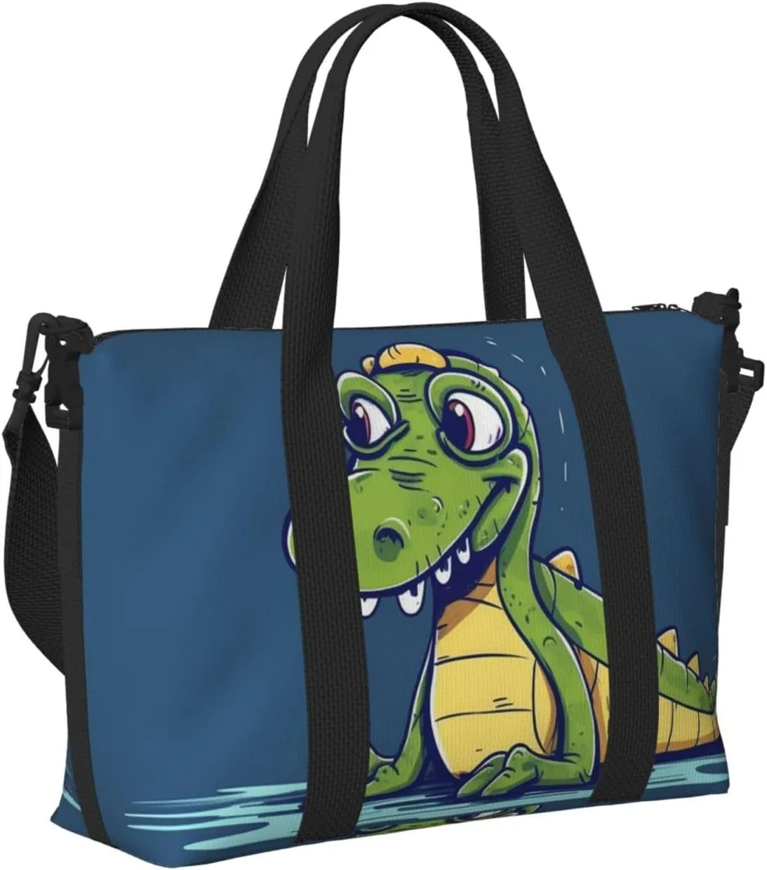Gym Bags Small Cartoon crocodile Duffel Bag Overnight Bag with Shoe Compartment Carryon Bag for Men Women