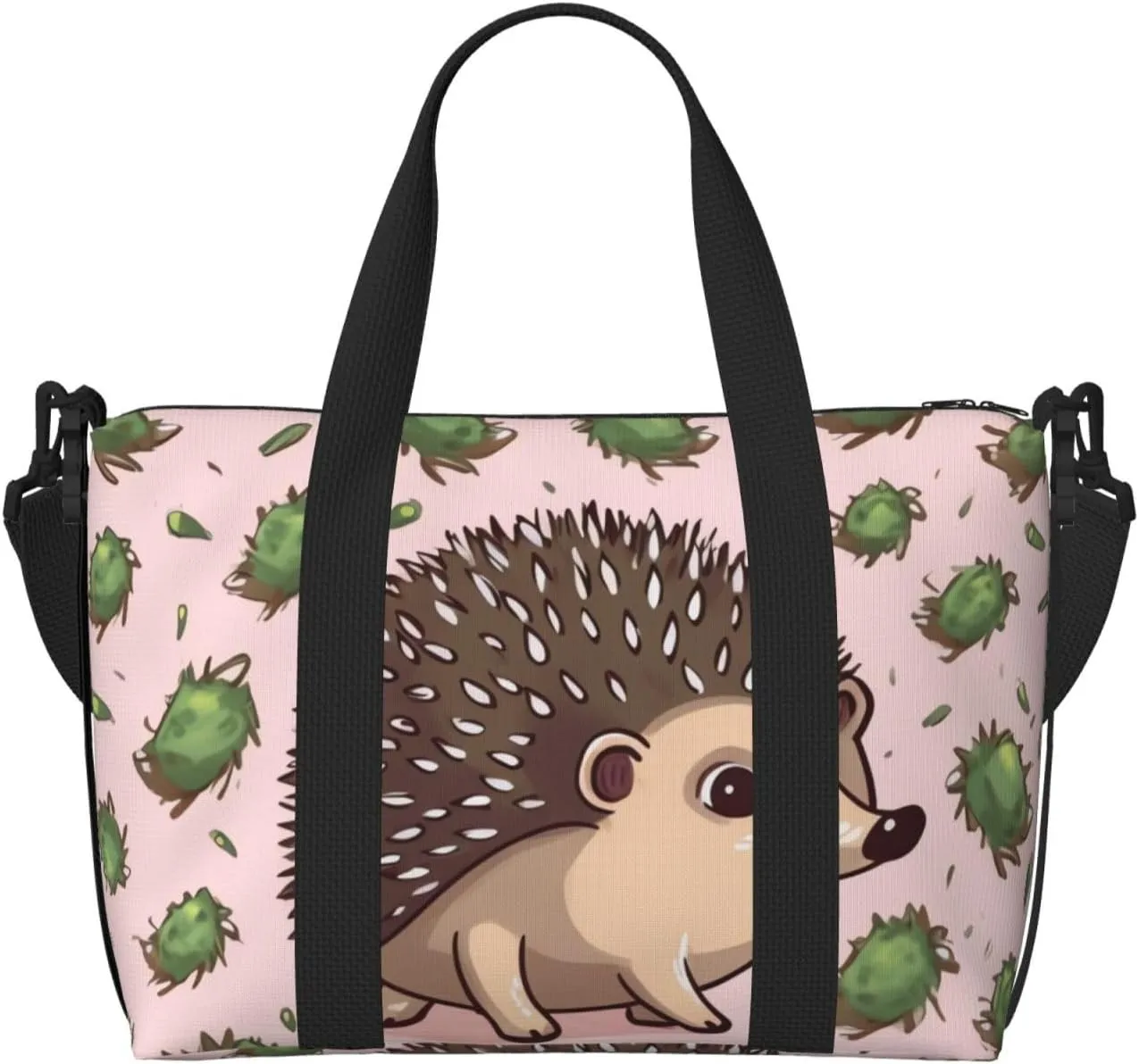 Gym Bags Small Cartoon hedgehog Duffel Bag Overnight Bag with Shoe Compartment Carryon Bag for Men Women