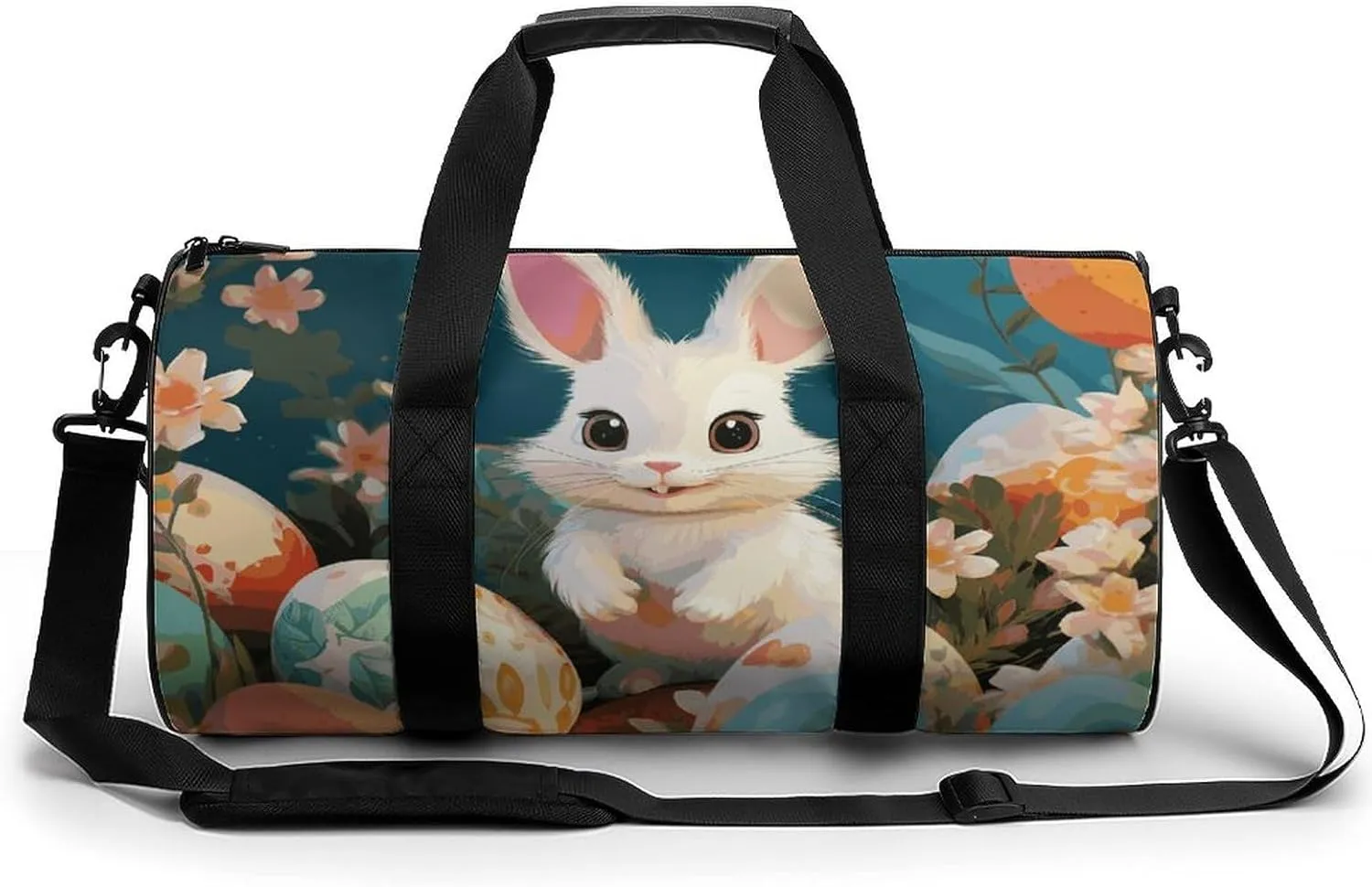 Gym Bags Small Cute Easter Bunny Duffel Bag Overnight Bag with Shoe Compartment Carryon Bag for Men Women