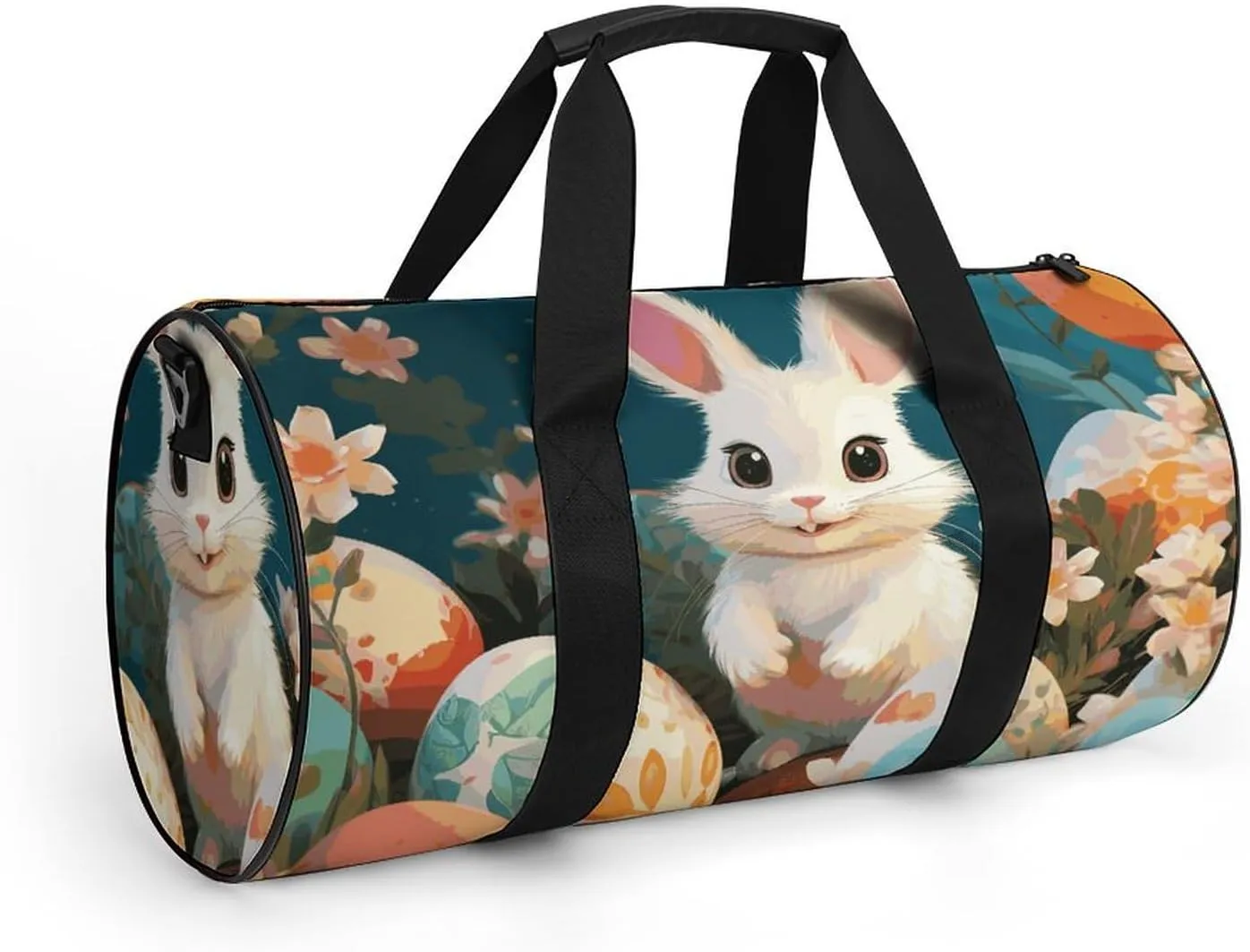 Gym Bags Small Cute Easter Bunny Duffel Bag Overnight Bag with Shoe Compartment Carryon Bag for Men Women