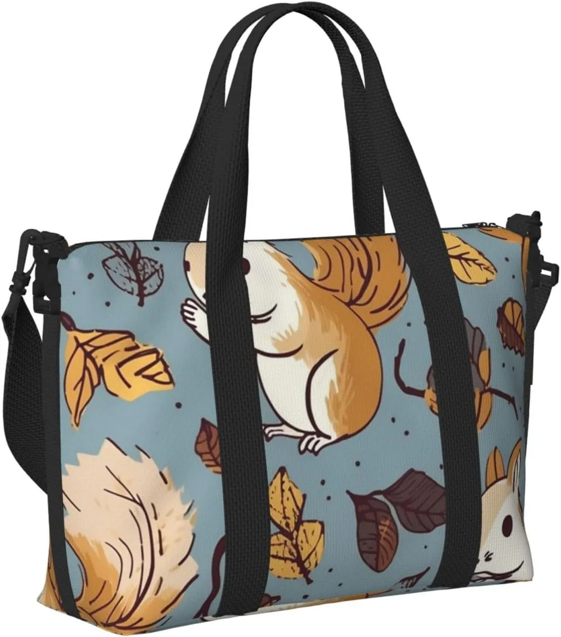 Gym Bags Small Cute Squirrel Duffel Bag Overnight Bag with Shoe Compartment Carryon Bag for Men Women