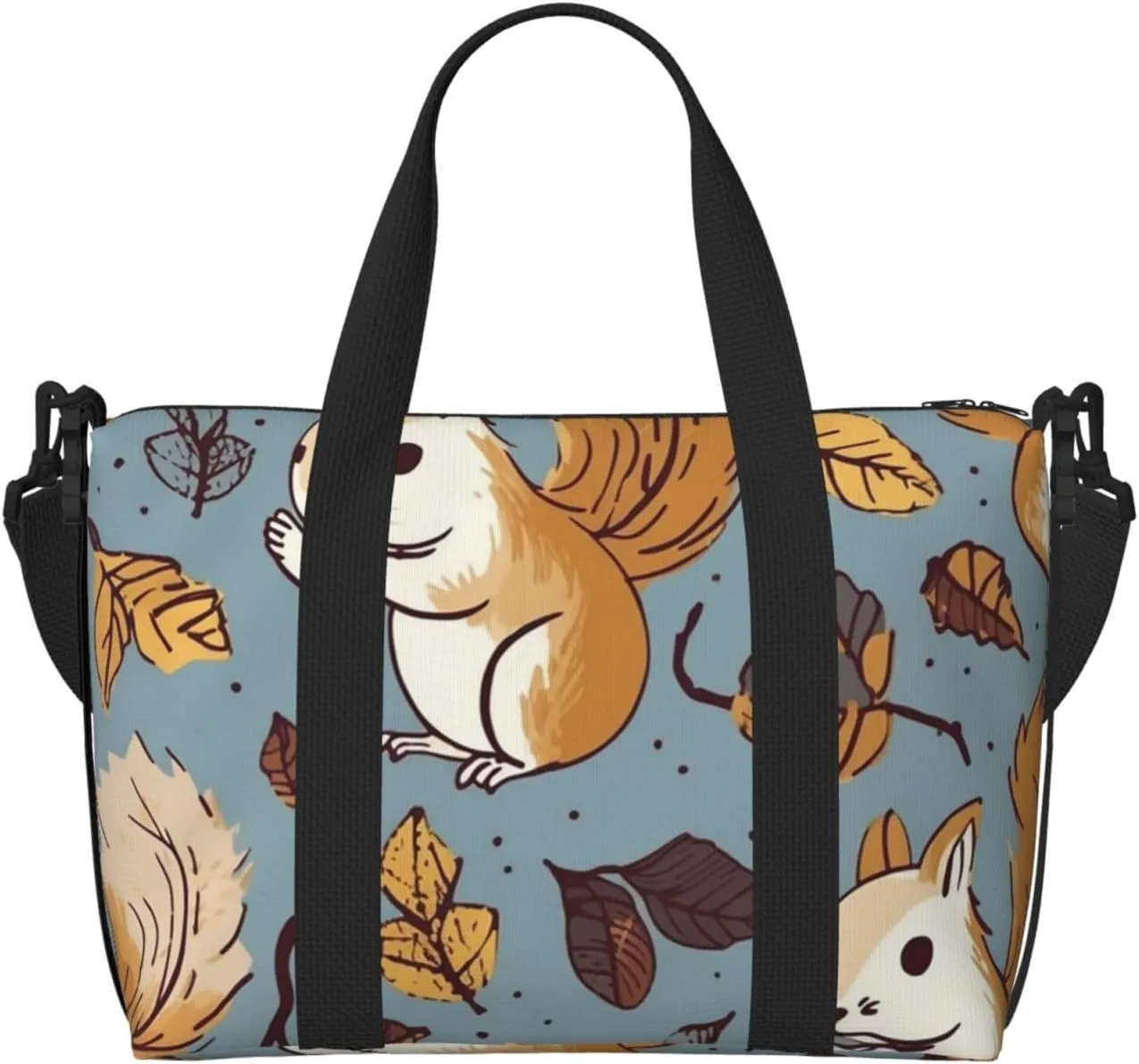 Gym Bags Small Cute Squirrel Duffel Bag Overnight Bag with Shoe Compartment Carryon Bag for Men Women