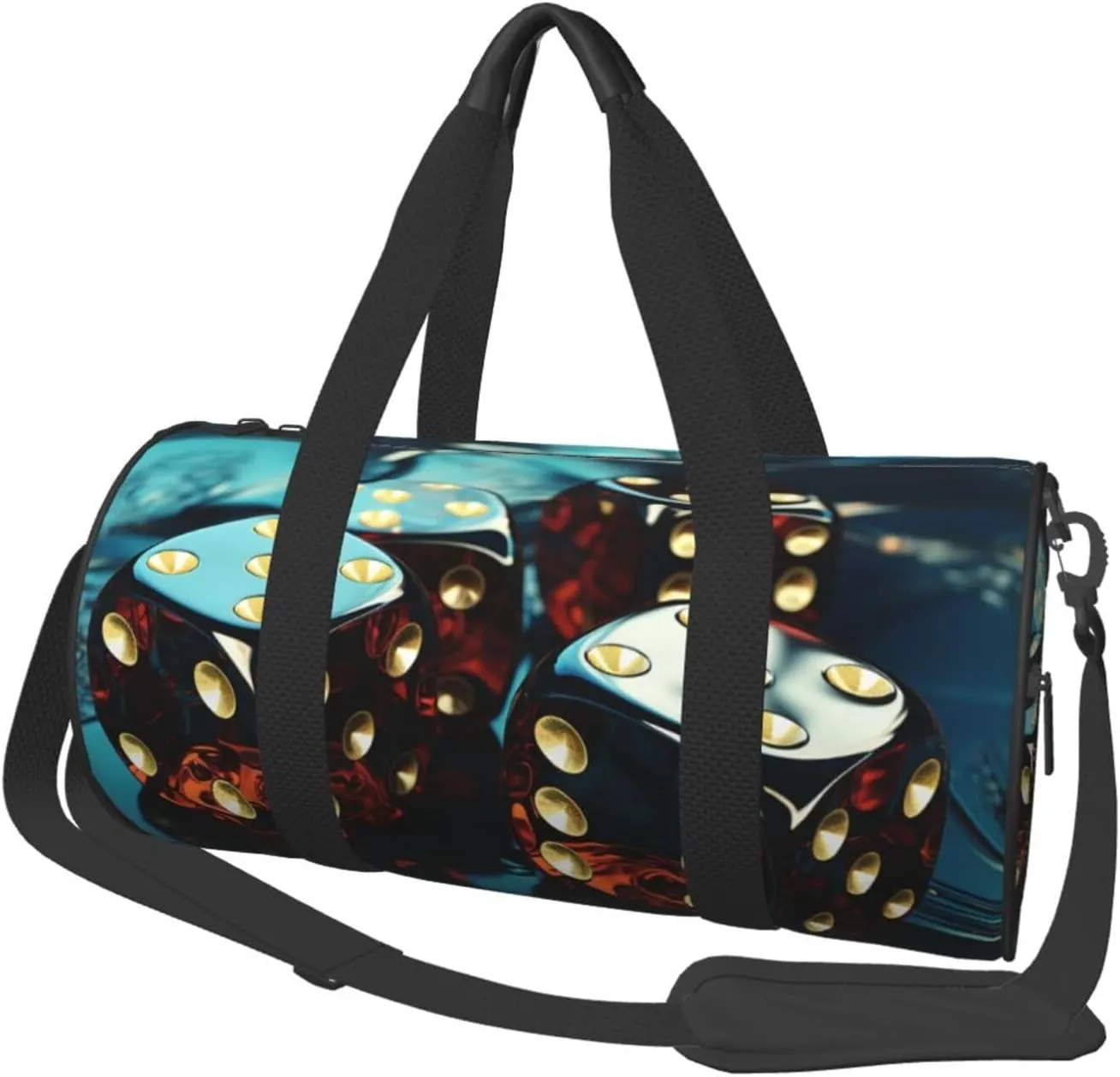 Gym Bags Small Dice Graphics Duffel Bag Overnight Bag with Shoe Compartment Carryon Bag for Men Women