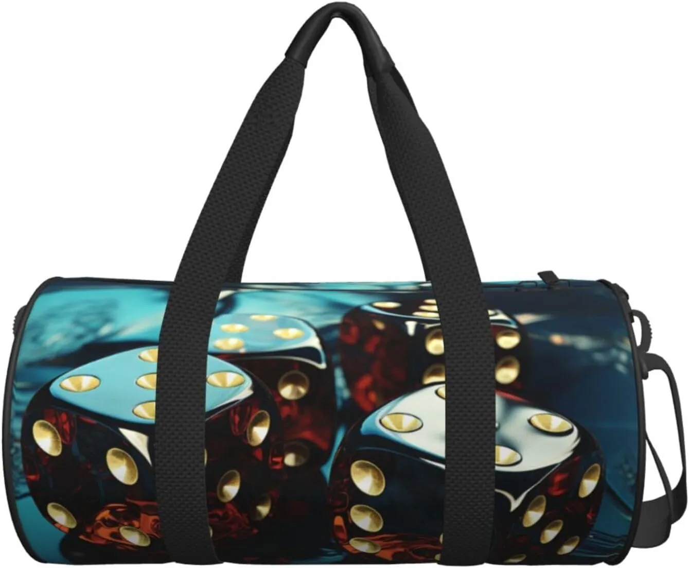 Gym Bags Small Dice Graphics Duffel Bag Overnight Bag with Shoe Compartment Carryon Bag for Men Women